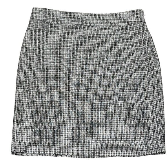 Tahari Arthur S. Levine Womens Tweed Skirt Black White Size 12 New - Picture 1 of 6
